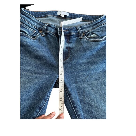 Evereve Women's Jeans Size 26 Medium Wash, Raw Hem Skinny Stretch Denim EE Butto - Picture 8 of 12